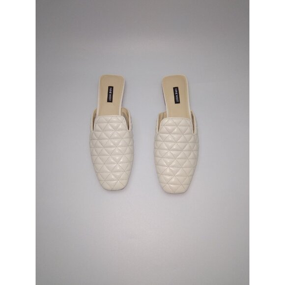 Nine West Quilted Cream Slip-On Mule Flats Womens Size 7 - Picture 3 of 9